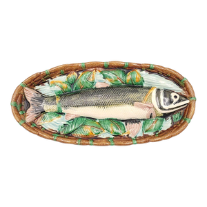 Minton Majolica Fish in Tray, England Circa 1870