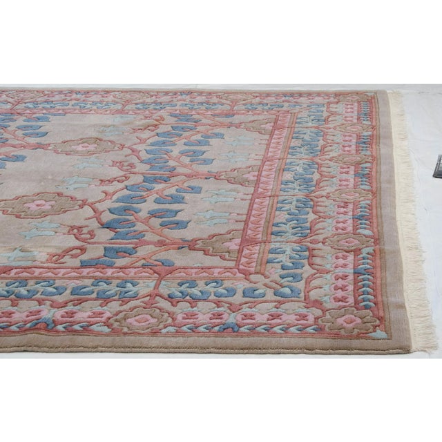 Old New House Vintage Indian Arts and Crafts Design Carpet - 8'9" X 11'9" For Sale - Image 4 of 12
