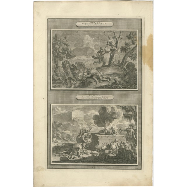 Hollywood Regency Pieter Mortier, Flood to Babel Scenes, 1700s, Engraving, Set of 6 For Sale - Image 3 of 9