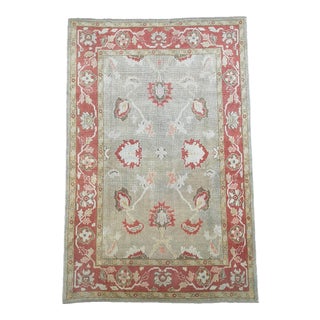 Turkish Contemporary Hand-Knotted Oushak Area Rug For Sale