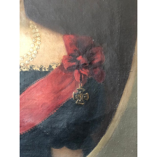 Antique Original Portraits: 19th Century Gentleman and Lady Paintings - a Pair For Sale - Image 11 of 18