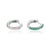 VRJewels Round Cut Emerald & Diamond Transitional Hoop Earrings in 18k Gold- A Pair For Sale - Image 10 of 17