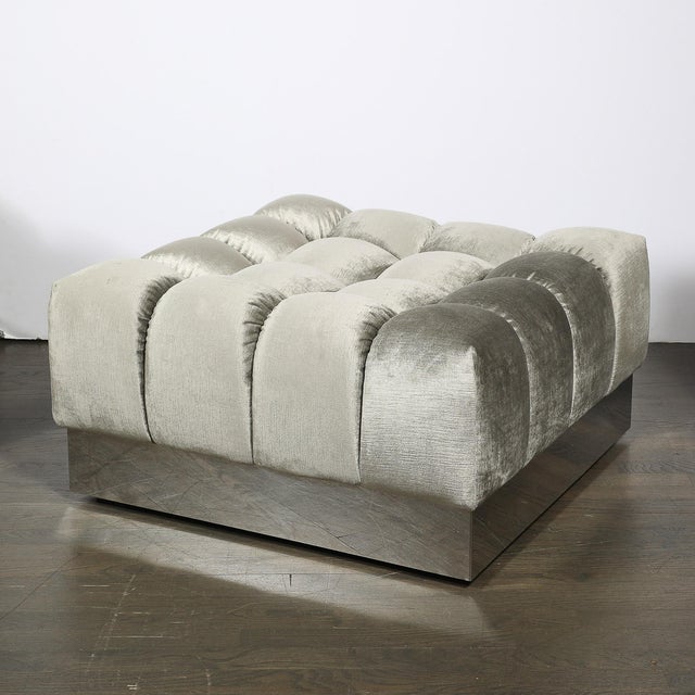Mid-Century Harvey Probber 4-Piece Deep Tufted Modular Sofa in Platinum Velvet For Sale - Image 11 of 17