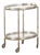 Italian Oval Midcentury Steel Trolley with Pierced Gallery and Mirrored Shelves For Sale