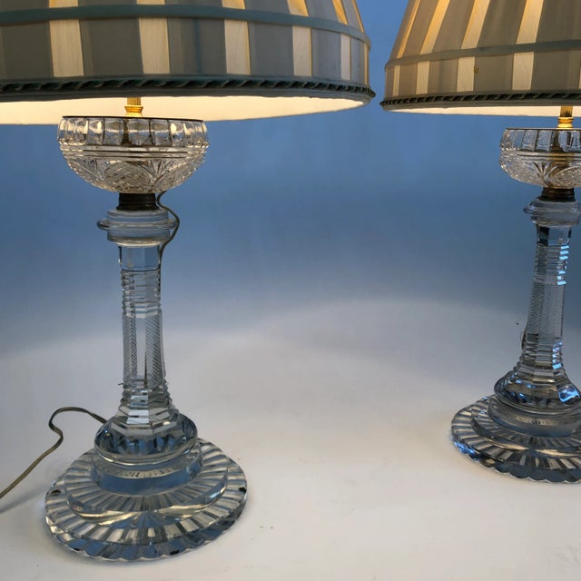 Late 19th Century Late 19th Century Crystal and Brass Lamps Attributed to Baccarat - a Pair For Sale - Image 5 of 12