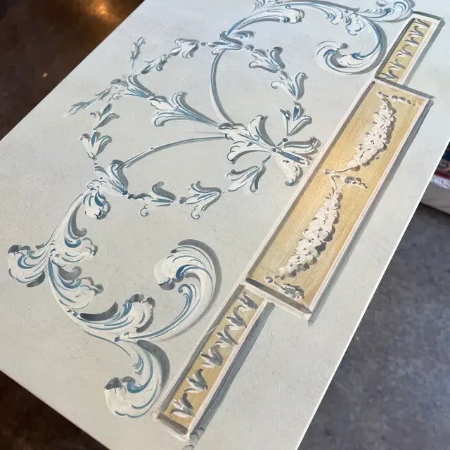 1990s Italian Hand-Painted Chest of Drawers With Hidden Tray For Sale - Image 9 of 12