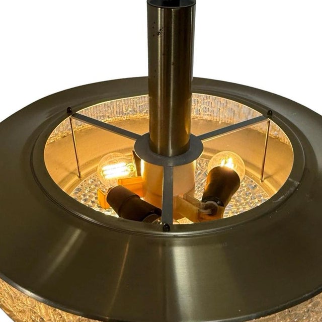 Vintage Pendant Lamp with Glass Side and Bottom from Herda, 1970s For Sale - Image 6 of 11