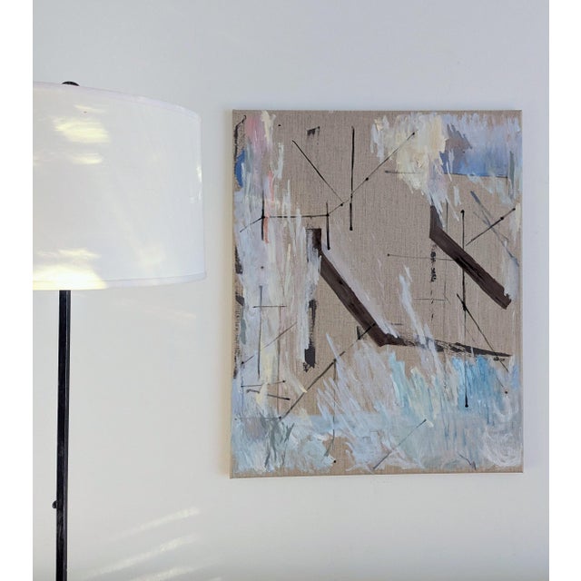 24”W x 30”H Oil On Linen, Float Frame 2025 Inspired by road trip on windy days through wind turbine country.