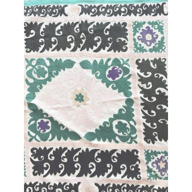 Vintage Suzani from Uzbekistan, circa early 1960s. Dimension; 49'' x 49'' inches / 124 x 124 cm / 4'1'' x 4'1'' Material:...
