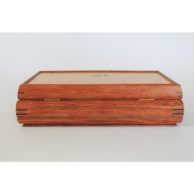 Vintage Handmade Inlaid Marquetry Wood Jewelry Box For Sale - Image 10 of 15