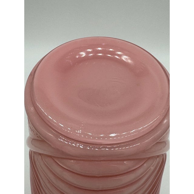 Art Deco 1980's Pleated Draped Pink Glass Vase For Sale In New York - Image 6 of 7