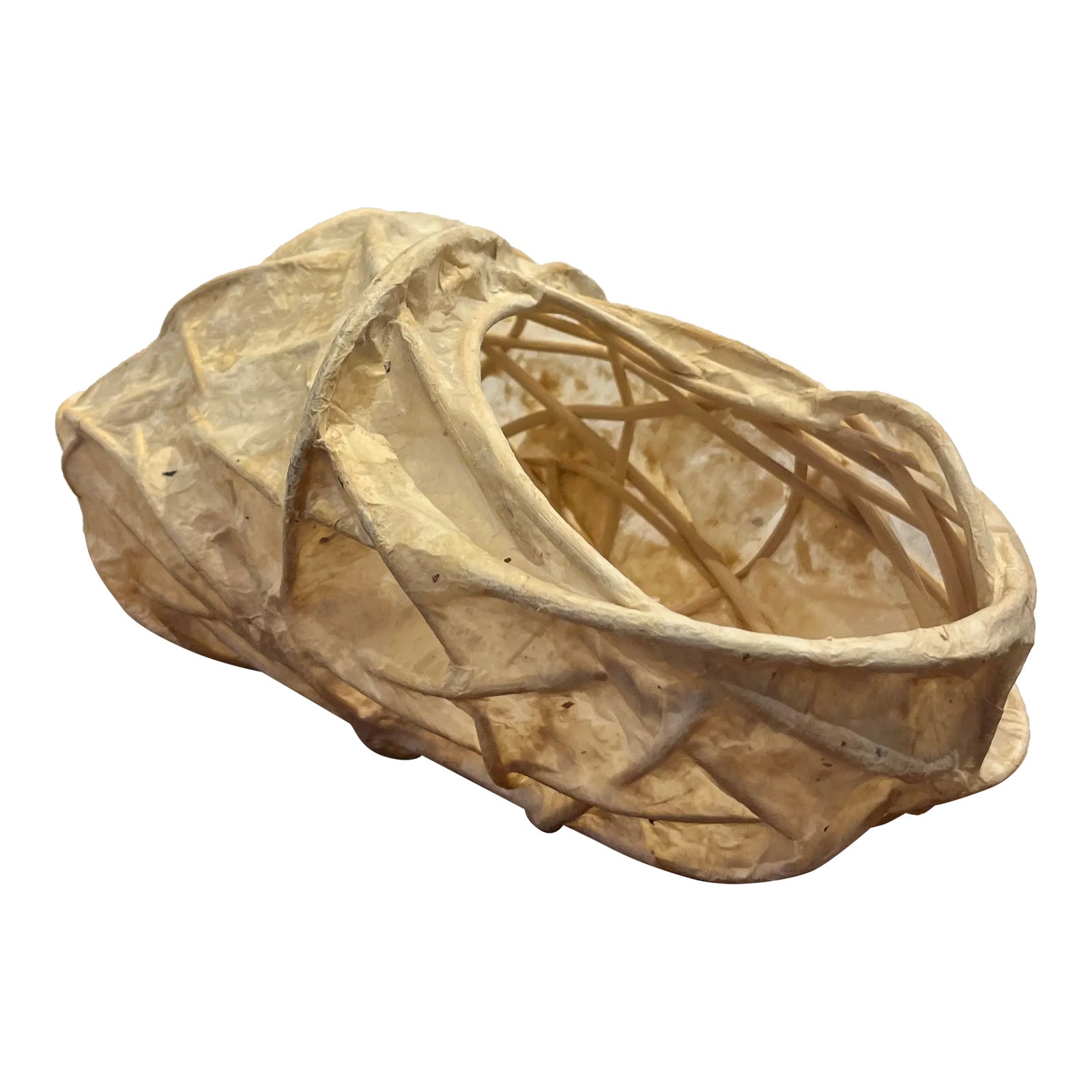 Handmade Japanese Kozo Paper and Reed Sculpture | Chairish
