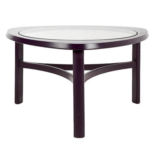 Add a touch of vintage and color to your interior with this elegant 1970s coffee table in purple lacquered wood with a...