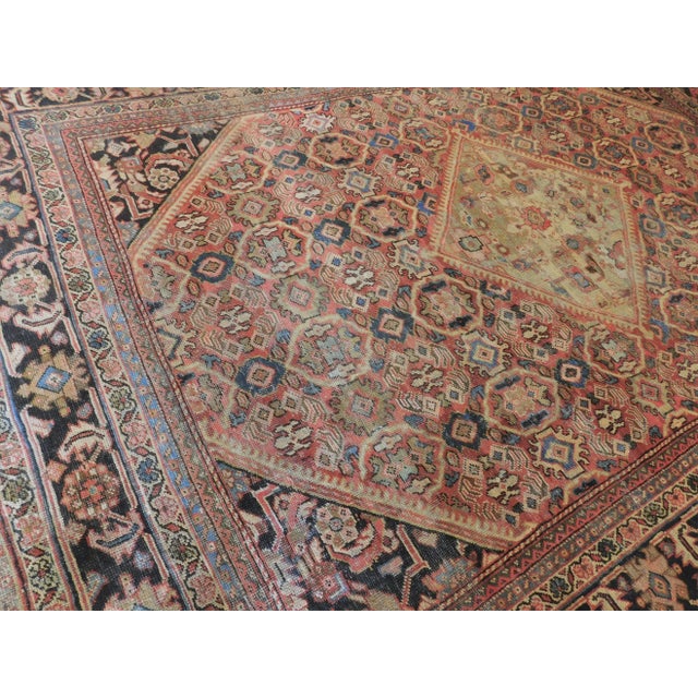 Red 1920s Vintage Hand Knotted Persian Mahal Antique Rug- 9′6″ × 13′ For Sale - Image 8 of 13