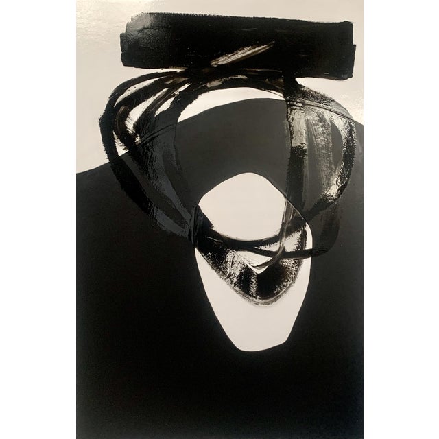 Kardesch, Black and White No. 2406, Oil on Canvas For Sale