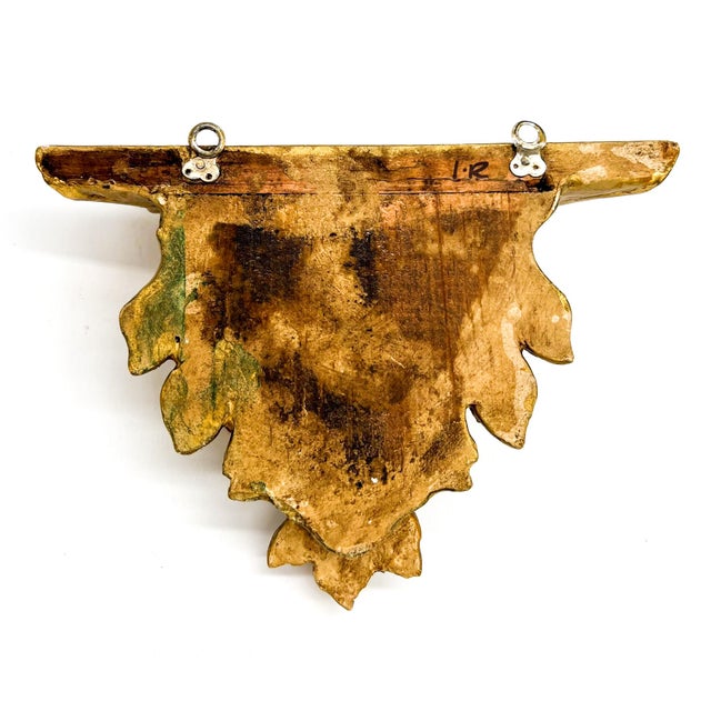 Rococo Vintage Italian Giltwood Rose & Leaf Wall Bracket/ Shelf – Mid-20th Century For Sale - Image 3 of 8