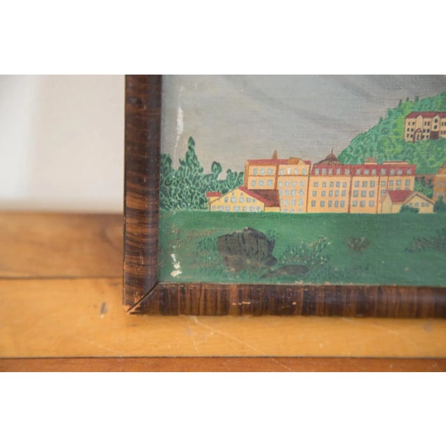 Folk Art Landscape Oil Painting For Sale In New York - Image 6 of 9