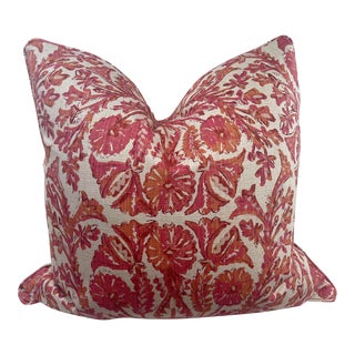 Lacefield Designs "Sofia-Chatham" Linen in Rosa 22" Pillows-A Pair For Sale