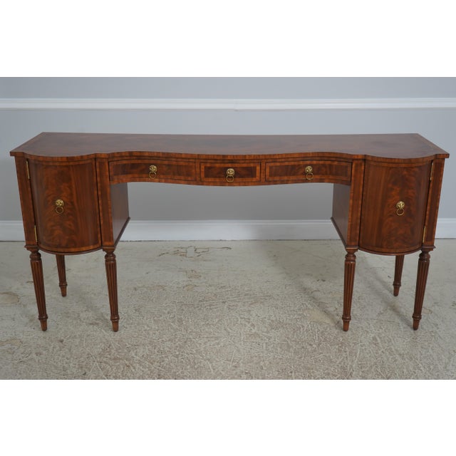 Age: Approx: 20 Years Old Details: Gorgeous Figural Mahogany Finish Quality Construction Brass Lion Head Pulls Sheraton...