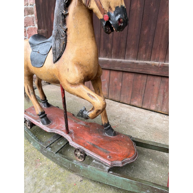 Antique Rocking Horse in Wood, 1940 For Sale - Image 14 of 18