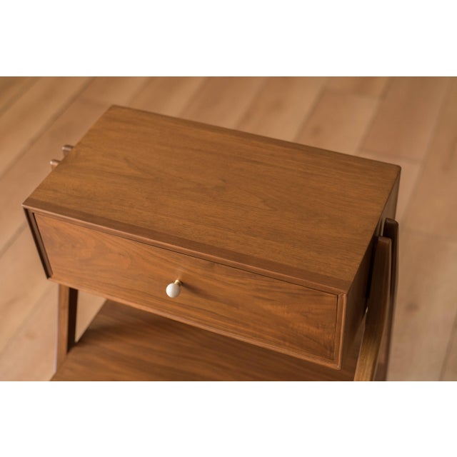 Pair of Vintage Kipp Stewart Walnut Floating Nightstands by Drexel Declaration For Sale In Monterey, CA - Image 6 of 18