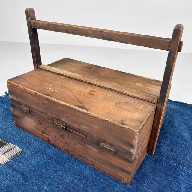 Brown Japanese Kōgu-Bako Mingei Tool Box, 1930s For Sale - Image 8 of 14