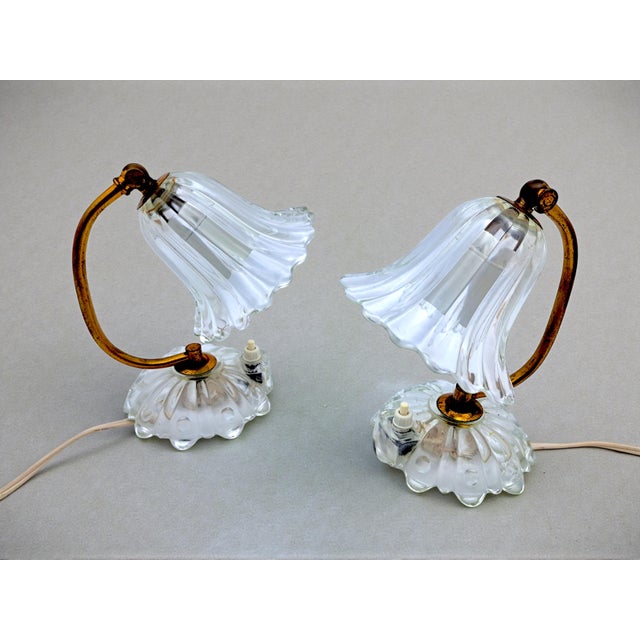 Murano Glass Table Lamps attributed to Barovier & Toso, 1950s, Set of 2 For Sale - Image 12 of 12