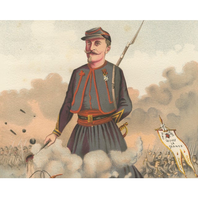 After A. Bisetsky, Mr. Le Comte De Puiseux, French Zouave, Chromolithograph, 1885 For Sale - Image 4 of 10