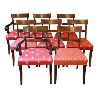 C. 1830s Anglo-American Regency or Classical Period Set of Eight Dining Chairs For Sale