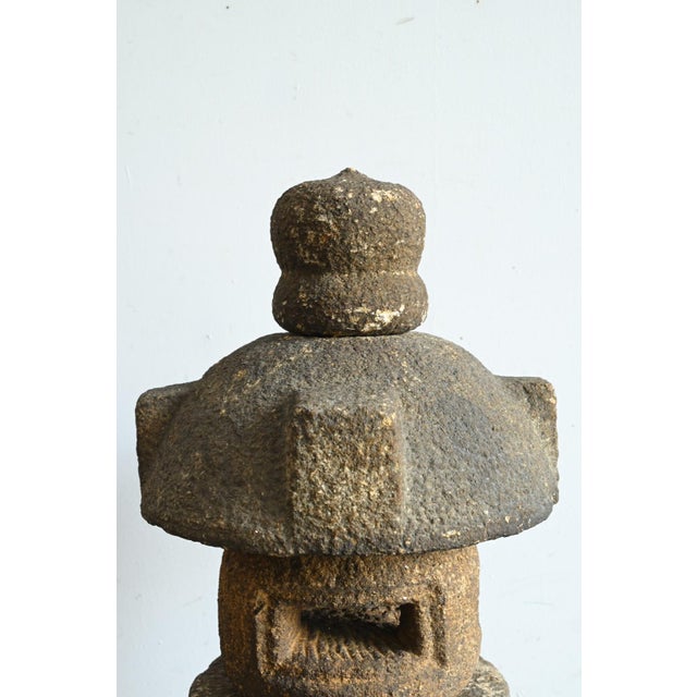 Antique Japanese Granite Stone Lantern / Taisho-Showa Era / Garden Ornament For Sale - Image 6 of 17