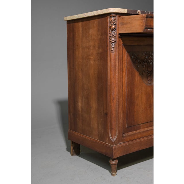 Textile Louis XVI Style Marble Top Buffet / Sideboard C1800's For Sale - Image 7 of 7