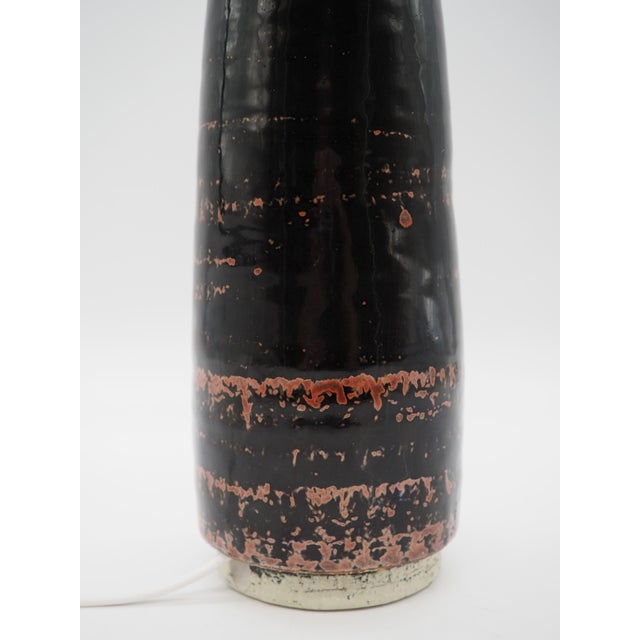 1960s Swedish Glazed Stoneware Table Lamp by Sylvia Leuchovius for Rörstrand Studio, 1960s For Sale - Image 5 of 10
