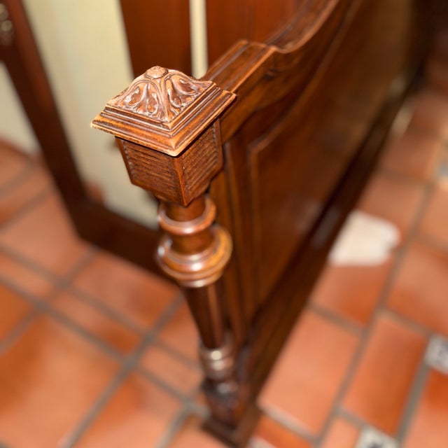 Antique 19th C French Victorian Revival Walnut Wood Full Bed Frame For Sale In Los Angeles - Image 6 of 9