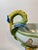 Ceramic Antique French Quimper Porquier-Beau Footed Compote With Swan Handle For Sale - Image 7 of 16