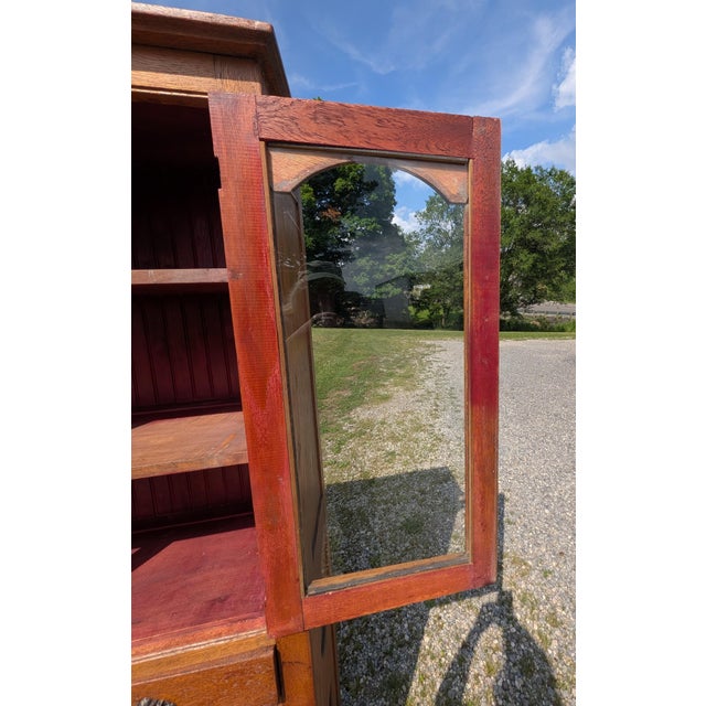Antique Oak Flat Wall Pie Safe Cupboard W Pierced Tin Panel Bottom 1900s 1 Piece For Sale - Image 14 of 18