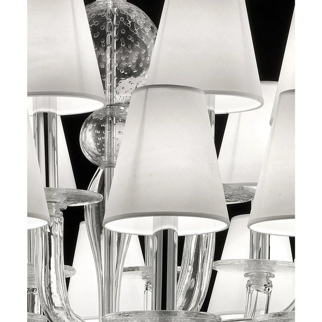 Glass Monumental Modern Transparent Murano Glass Chandelier For Sale - Image 7 of 7