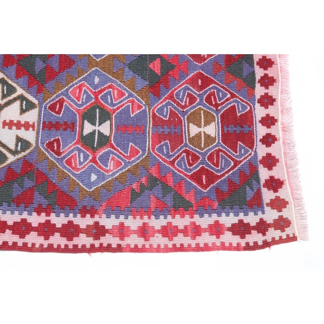 1980s Decorative Vintage Handwoven Kilim-3' 4'' X 2' 1'' Feet For Sale In Tampa - Image 6 of 11