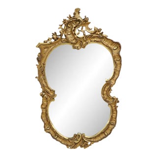 French Louis XV Style Giltwood Beveled Mirror For Sale