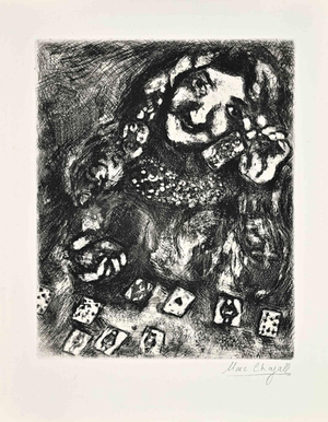 Marc Chagall, Les Devinesseres (The Fortune-Tellers), Etching by Marc Chagall, 1952, Etching