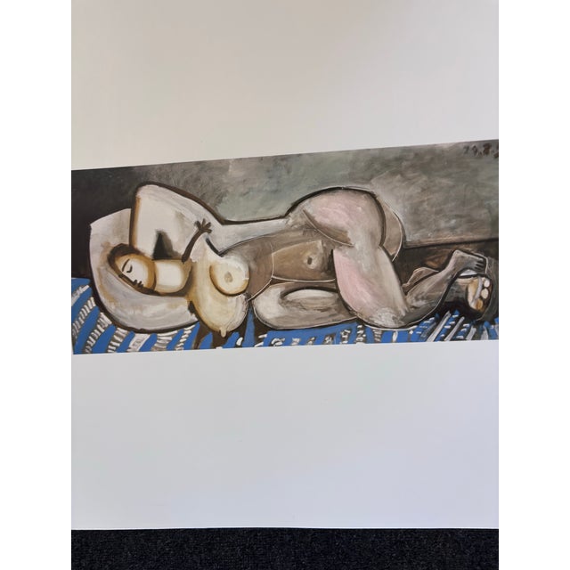 After Pablo Picasso Reclining Nude on Blue Carpet. Abstract. Lithograph (Offset). For Sale - Image 9 of 10