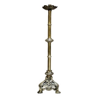 Victorian Brass Altar Candlestick, 1880s For Sale