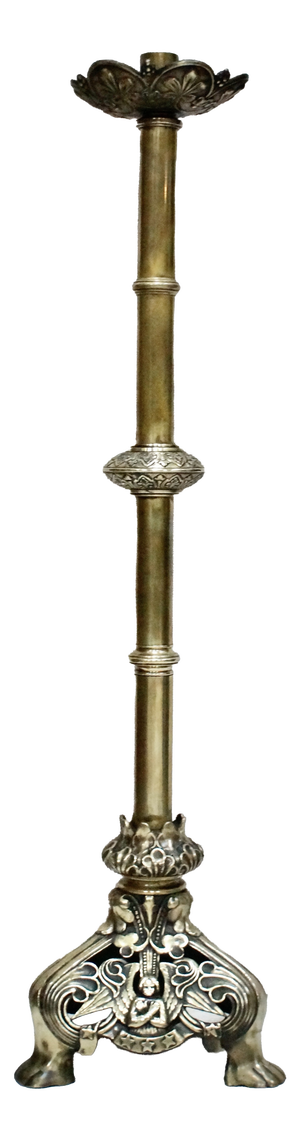 Victorian Brass Altar Candlestick, 1880s
