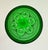 A rare set of twelve vintage emerald-green water goblets featuring richly patterned bowls and elegant clear glass stems....