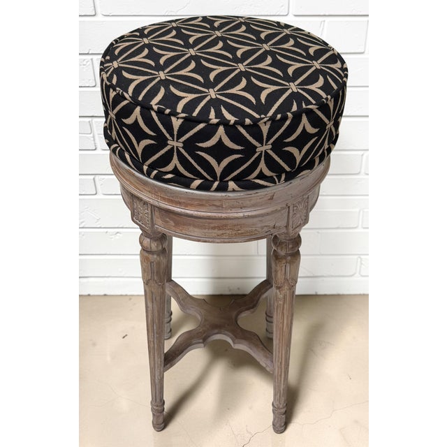Mid 20th Century Maison Jansen Louis XVI Style Swivel Barstool For Sale - Image 5 of 5