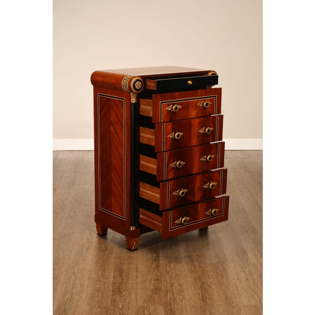 Neoclassical Infinity Furniture Neoclassical Style Mahogany Tall Chest For Sale - Image 3 of 18