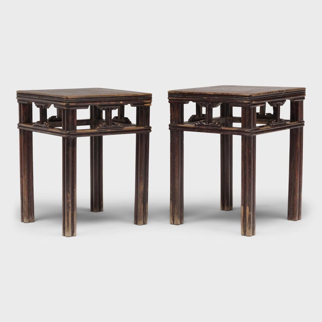 Chinese Reeded Fang Deng Stool, C. 1850 For Sale - Image 4 of 4