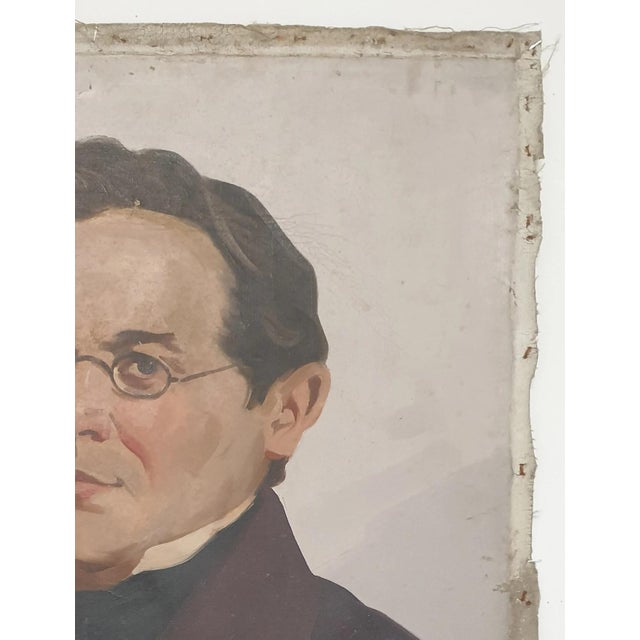 Realism 1970s Male Portrait Oil Painting, Ukrainian Art (80-60) For Sale - Image 3 of 6