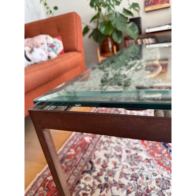 Metal Vintage Wrought Iron Grapevine Coffee Table With Glass Top For Sale - Image 7 of 7