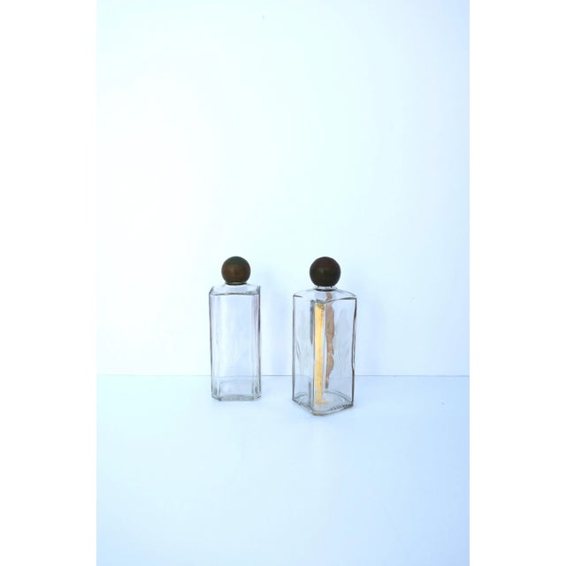 Early 20th Century French Art Deco Glass Bottles From Paris, Pair For Sale - Image 5 of 11