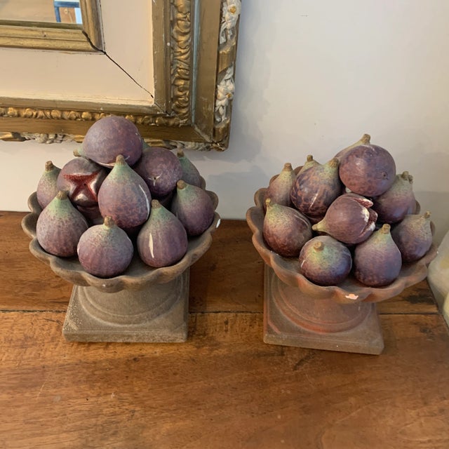 Italian Aubergine and Green Terra-Cotta Fig Topiary For Sale - Image 9 of 10